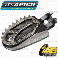 Apico Pro Bite Pro-Bite Titanium Grey Wide Footpegs Pegs For Kawasaki KX 250F 2006-2018 Motocross Enduro