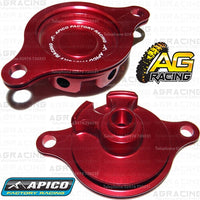 Apico Red Oil Filter Cover Cap For Honda CRF 450R 2009-2016 Motocross Enduro