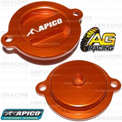 Apico Orange Oil Filter Cover Cap For Husaberg FE 450 2009-2014 Motocross Enduro