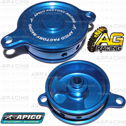 Apico Blue Oil Filter Cover Cap For Kawasaki KX 450F 2006-2015 Motocross Enduro