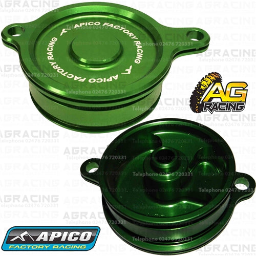 Apico Green Oil Filter Cover Cap For Kawasaki KX 450F 2006-2015 Motocross Enduro
