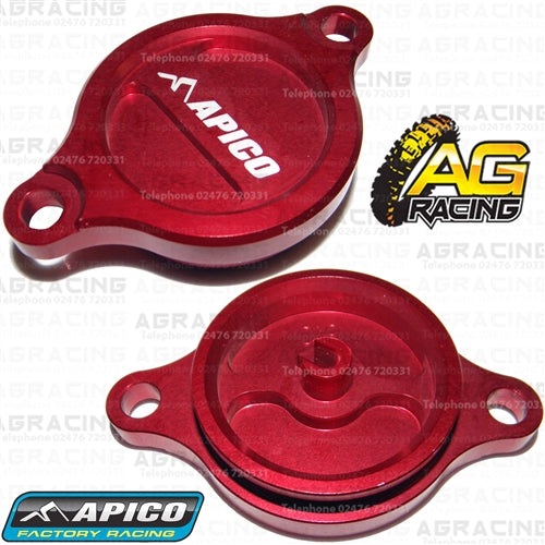 Apico Red Oil Filter Cover Cap For Suzuki RMZ 250 2007-2018 Motocross Enduro