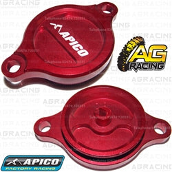 Apico Red Oil Filter Cover Cap For Suzuki RMZ 450 2005-2018 Motocross Enduro