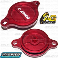 Apico Red Oil Filter Cover Cap For Suzuki RMZ 450 2005-2018 Motocross Enduro
