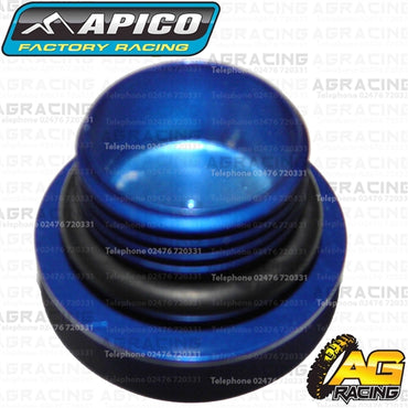 Apico Blue Aluminium Oil Fill Filler Plug For Kawasaki KX 250 2005-2008 Motocross Enduro