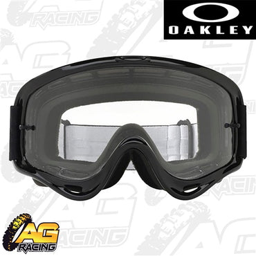 Oakley 2023 O Frame MX Goggles Jet Black Clear Lens Motocross Enduro Quad ATV