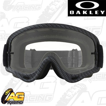 Oakley 2023 O Frame MX Goggles Matte Carbon Fibre Clear Lens Motocross Enduro