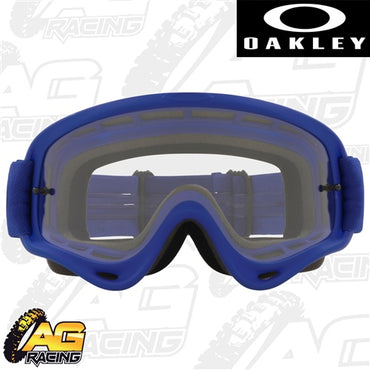 Oakley 2023 O Frame MX Goggles Moto Blue Clear Lens Motocross Enduro Quad ATV