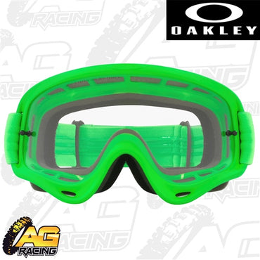 Oakley 2033 XS O Frame MX KidsGoggles Moto Green Clear Lens Motocross Enduro Quad