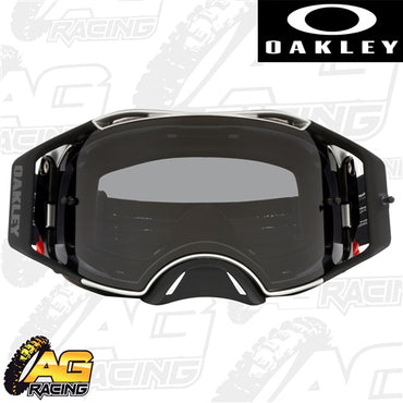 Oakley 2023 Airbrake MX Goggles Tuff Blocks Black Gunmetal Dark Grey Lens Motocross