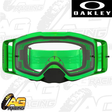 Oakley 2023 Front Line MX Goggles Moto Green Clear Lens Motocross Enduro Quad