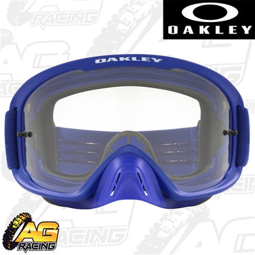 Oakley 2023 O Frame 2.0 Pro MX Goggles Blue Clear Lens Motocross Enduro Quad ATV