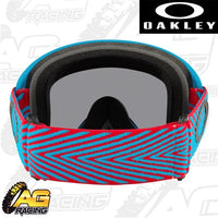 Oakley 2023 O Frame 2.0 Pro MX Goggles Motion Blue Dark Grey Lens Motocross Quad