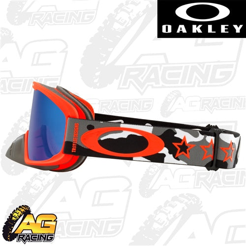 Oakley 2023 O Frame 2.0 Pro MX Goggles  TLD Black Camo Ice Iridium Lens Motocross