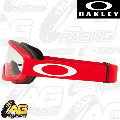 Oakley 2023 O Frame 2.0 Pro XS MX Kids Goggles Moto Red Clear Lens Motocross Enduro