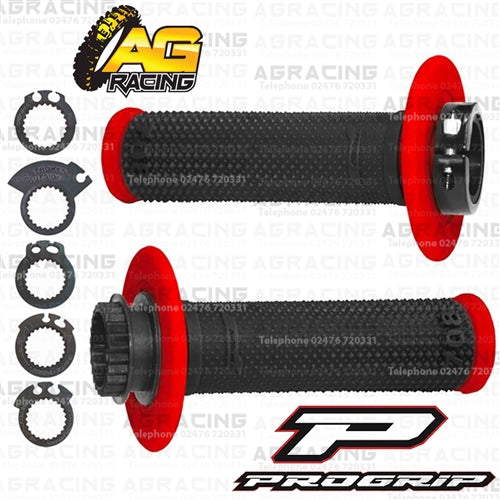 ProGrip 708 Twist Grips with 5 Cams Black Red Motocross Enduro Quad ATV