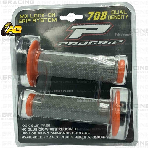 ProGrip 708 Twist Grips with 5 Cams Grey Orange Motocross Enduro Quad ATV