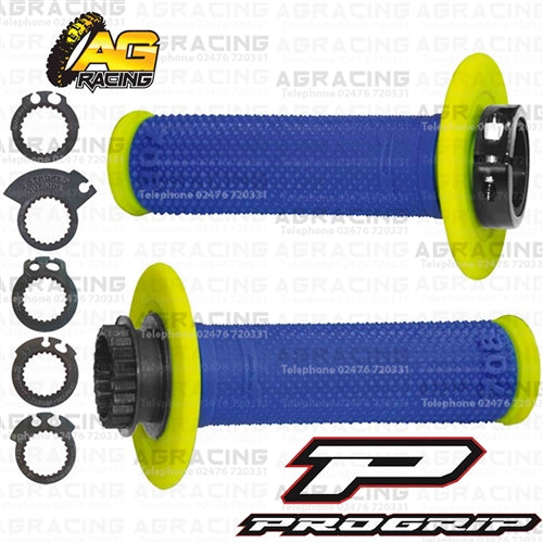 ProGrip 708 Twist Grips with 5 Cams Flo Yellow Blue Motocross Enduro Quad ATV