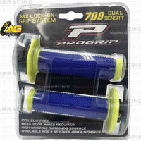 ProGrip 708 Twist Grips with 5 Cams Flo Yellow Blue Motocross Enduro Quad ATV