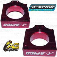 Apico Red Rear Chain Adjuster Axle Blocks For Honda CR 125R 2002-2007 Motocross Enduro
