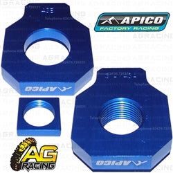 Apico Blue Rear Chain Adjuster Axle Blocks For Husqvarna TC 85 2014 Motocross Enduro