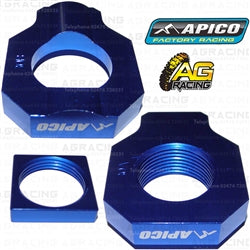 Apico Blue Rear Chain Adjuster Axle Blocks For Husqvarna FC 250 2016-2018 Motocross Enduro