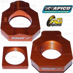 Apico Orange Rear Chain Adjuster Axle Blocks For KTM SX-F 250 2013-2018 Motocross Enduro