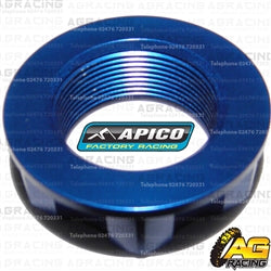 Apico Blue Headstock Steering Stem Nut For Kawasaki KLX 125 2010-2013 Motocross Enduro