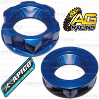 Apico Blue Headstock Steering Stem Nut For Suzuki RM 65 2003-2005 Motocross Enduro