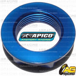 Apico Blue Headstock Steering Stem Nut For Kawasaki KX 250 2004-2008 Motocross Enduro