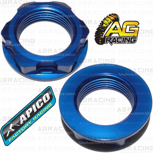 Apico Blue Headstock Steering Stem Nut For Kawasaki KX 125 2004-2008 Motocross Enduro