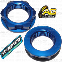 Apico Blue Headstock Steering Stem Nut For Kawasaki KX 125 2004-2008 Motocross Enduro