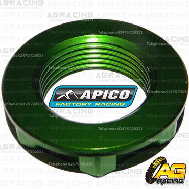 Apico Green Headstock Steering Stem Nut For Kawasaki KX 125 2004-2008 Motocross Enduro