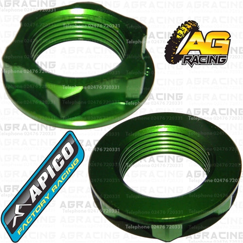 Apico Green Headstock Steering Stem Nut For Kawasaki KX 125 2004-2008 Motocross Enduro