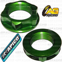 Apico Green Headstock Steering Stem Nut For Kawasaki KX 125 2004-2008 Motocross Enduro