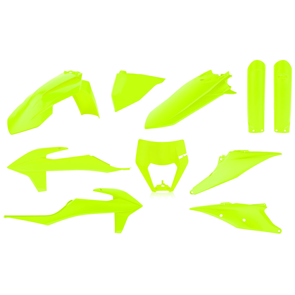 Polisport Enduro Box Kit Flo Yellow with Headlight Mask For KTM EXC 125 2017-2019