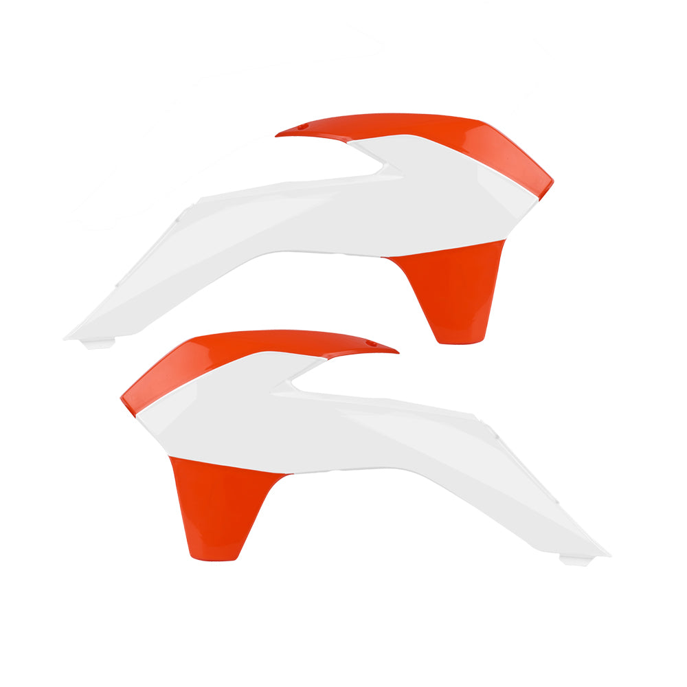 Polisport Rad Radiator Scoops Tank Panels For KTM XC-F 250 OEM Color (with Glossy Finish Like Model 2015) White Orange KTM 2013-2015