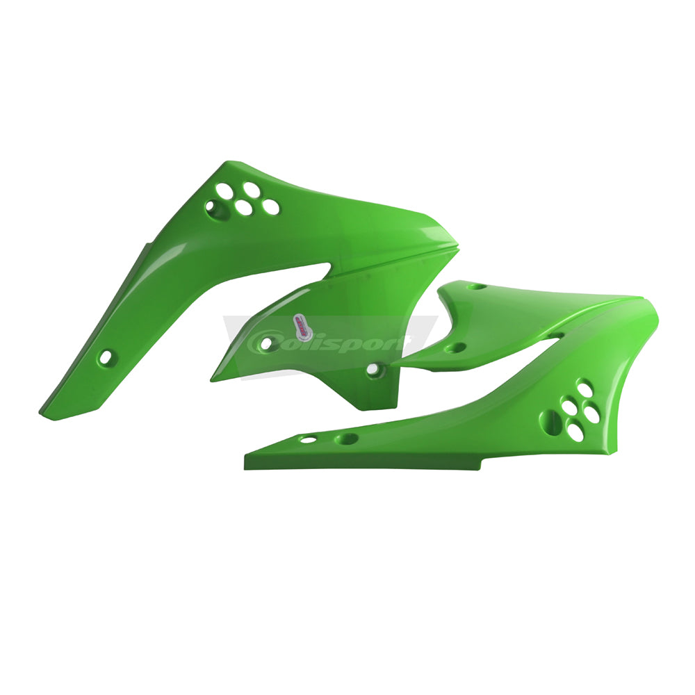 Polisport Rad Radiator Scoops Tank Panels For Kawasaki KX 450F OEM Color (08) Green 2006-2008