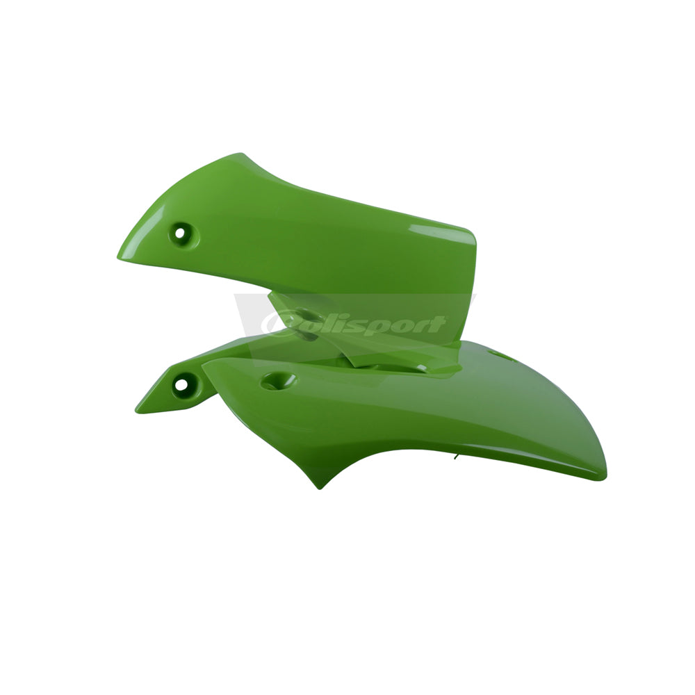 Polisport Rad Radiator Scoops Tank Panels For Kawasaki KLX 110 OEM Color Green 2002-2009
